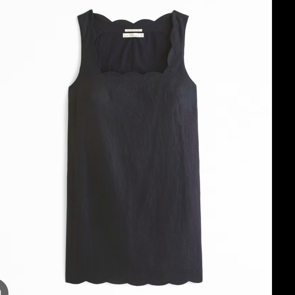 NWT Abercrombie & Fitch Premium Linen Scallop Mini Dress